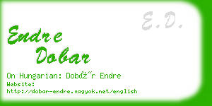 endre dobar business card